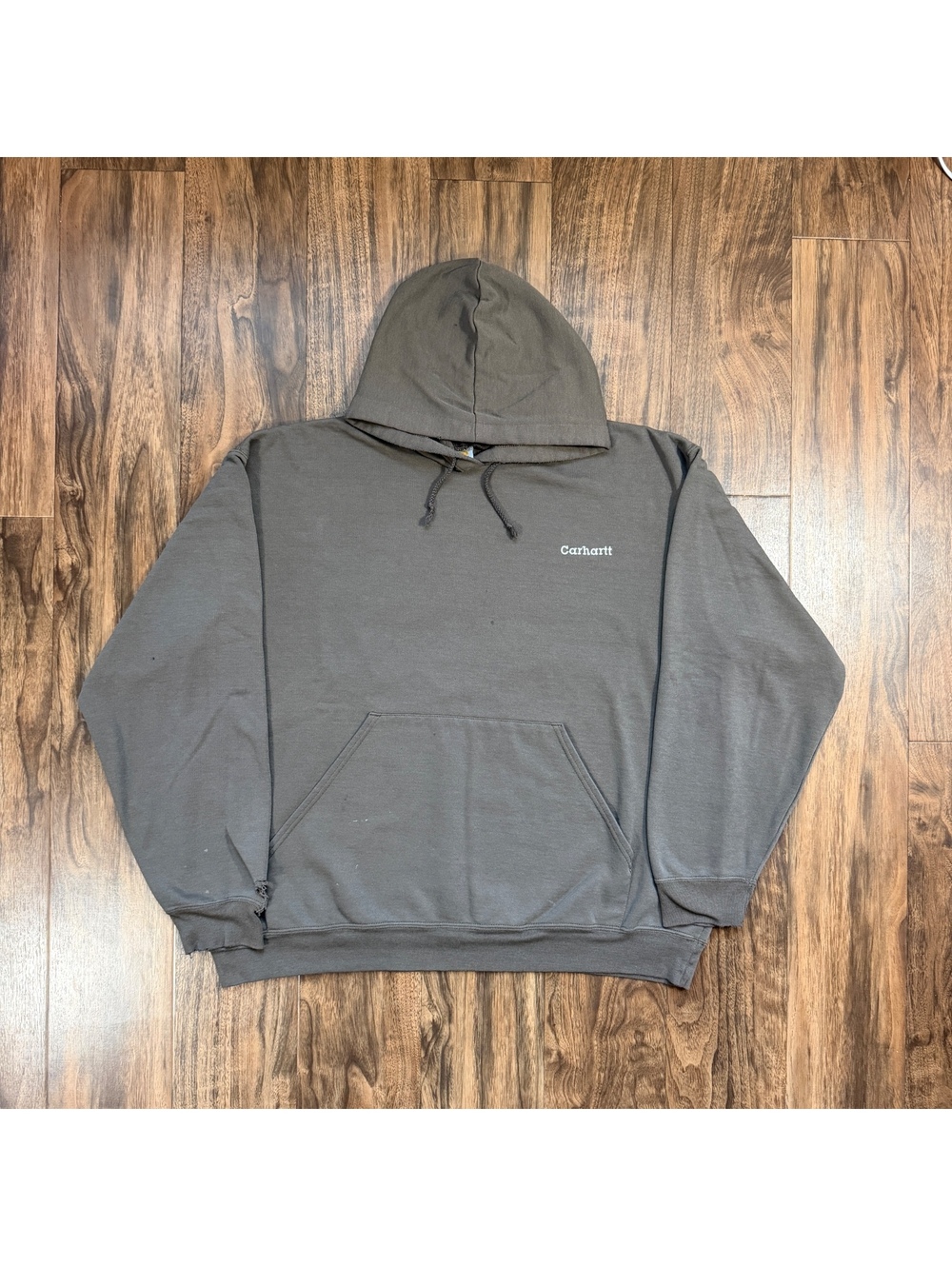 Vintage Carhartt Hoodie Sweatshirt XL K121 TMB Brown Distressed Workwear